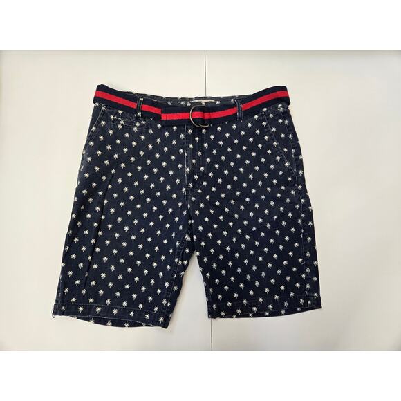 Islandia Clothing Co. Palm Tree Print Chino Shorts w/ Belt Men's Sz. 34 - Picture 1 of 6